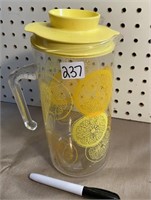 GLASS PITCHER AND LID