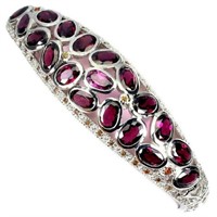 Natural Unheated Rhodolite Garnet Sapphire Bangle