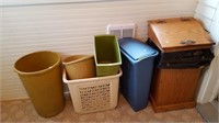 Wood Trash Can; Plastic Trash Cans