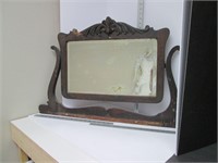 Antique Washstand Beveled Glass Mirror