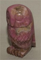Vtg Inuit Carved Rhodonite Stone Owl Figure 1.5"t