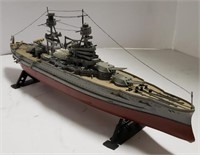 Model Battleship w/ Stands, 17"L