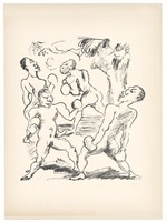 Rudolf Grossmann original lithograph "The Boxers"