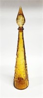 VINTAGE EMPOLI, ITALY AMBER GLASS GENIE BOTTLE