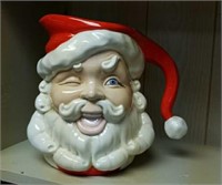 HO HO HO merry Santa clause pitcher hand painted