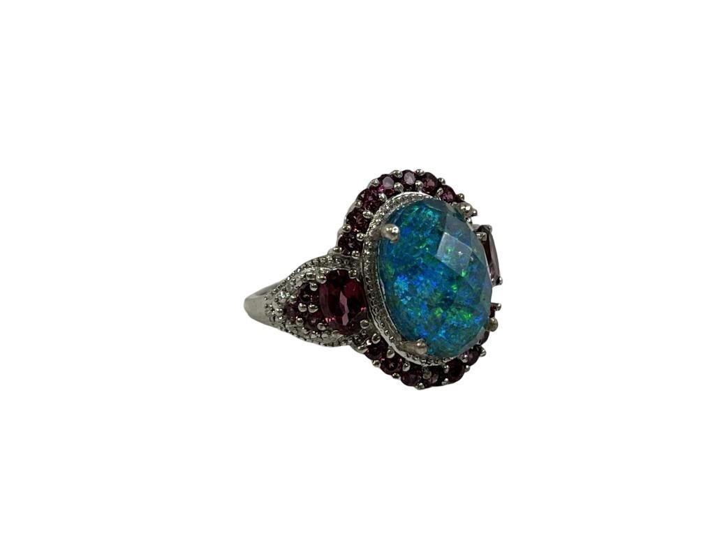 Ladies Lab Opal .925 Silver Ring