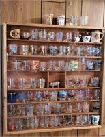Shadow box , shot glass collection