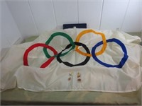 Olympic Flag & (4) Pins