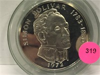 1972 Panama 20-Balboas Coin - Sterling Silver -
