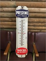 Large Prestone anti freeze enamel thermometer