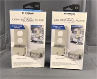 2 New Lighted Wall Plates W/ 2 Usb Ports