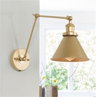 GEPOW Gold Wall Sconce Lighting, Plug in or Hardwi