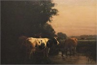 George Arthur Hays "Cows at Twilight" O/C
