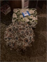 Two upholstered footstools