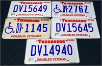 Lot of 5 TN Disabled Veterans license plates