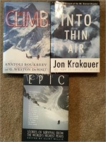 EPIC, The Climb and Into Thin Air Books