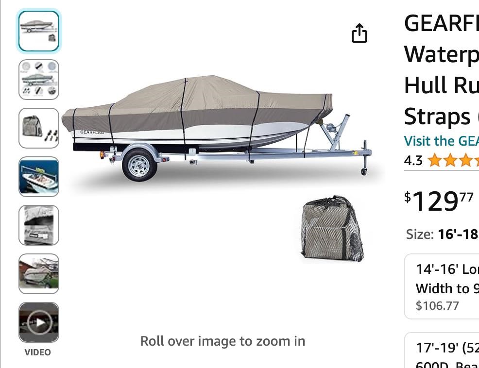 GEARFLAG Trailer Boat Cover 600D Heavy DutY