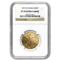 2015-w 1/2 Oz Proof American Gold Eagle Pf-70 Ngc