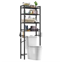 E2972  Kalrin Over The Toilet Shelf, 4-Tier, Black