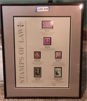 Framed Stamps of Law Collection #5861/10,000