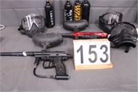 Box of Paintball Masks & Guns Spyder Aggressor