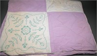 Hand Made Embroidered Quilt- Queen