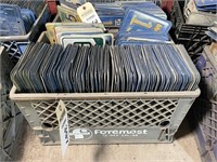 Crate full of collectible California license plate