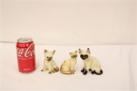 3 Vintage Siamese Cats