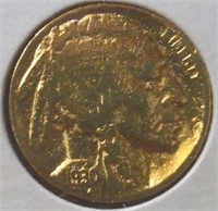 24k gold-plated 1930 Buffalo nickel