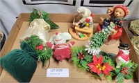 FLAT BOX OF ASSORTED CHRISTMAS DECORATIONS