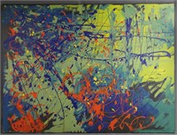 Abstract Oil Painting in style of Jackson Pollock