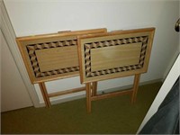 Set of 2 wood TV trays