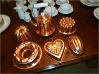 Copper Kettle and Jello Molds Lot