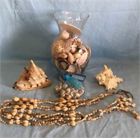 Lrg Vintage Sea Shells Lot, Plant Hanger