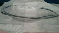 Glass Oval Shaped Bowl, Approx. 20 1/2" Long