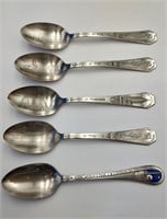 5 World's Fair Spoons, Remarkable Condition