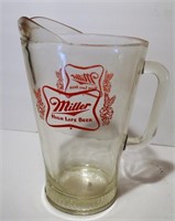 MILLER HIGHLIFE GLASS BEER PITCHER