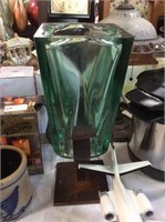 Large green glass vase