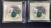 (2) .999 Silver Canadian Hero Series "Military"