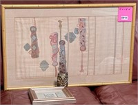 Framed WW2 Era Asian Textile