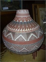 14"Carved & Decorated Indian Pot