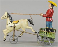 GERMAN TIN SPANIARD IN HORSE CART