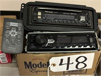 2 Pioneer Car Stereo Radios w/ one remote