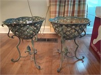 Pair of amazing cast iron plant stands