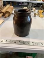 vintage pottery pot/crock has crack and chips