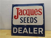 Jacques Seeds Dealer metal sign. Scioto signs.