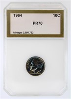 1964 Dime PCI PR70 Vivid Toning