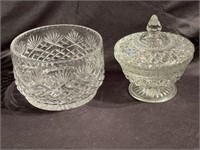 Candy Dish with Lid in Pressed Glass, and  8 inch