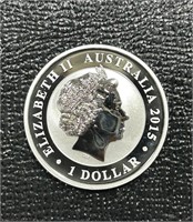 2015 Australia $1 1 oz Silver Kookaburra Proof