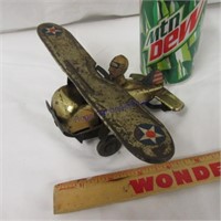 Airplane tin wind up toy